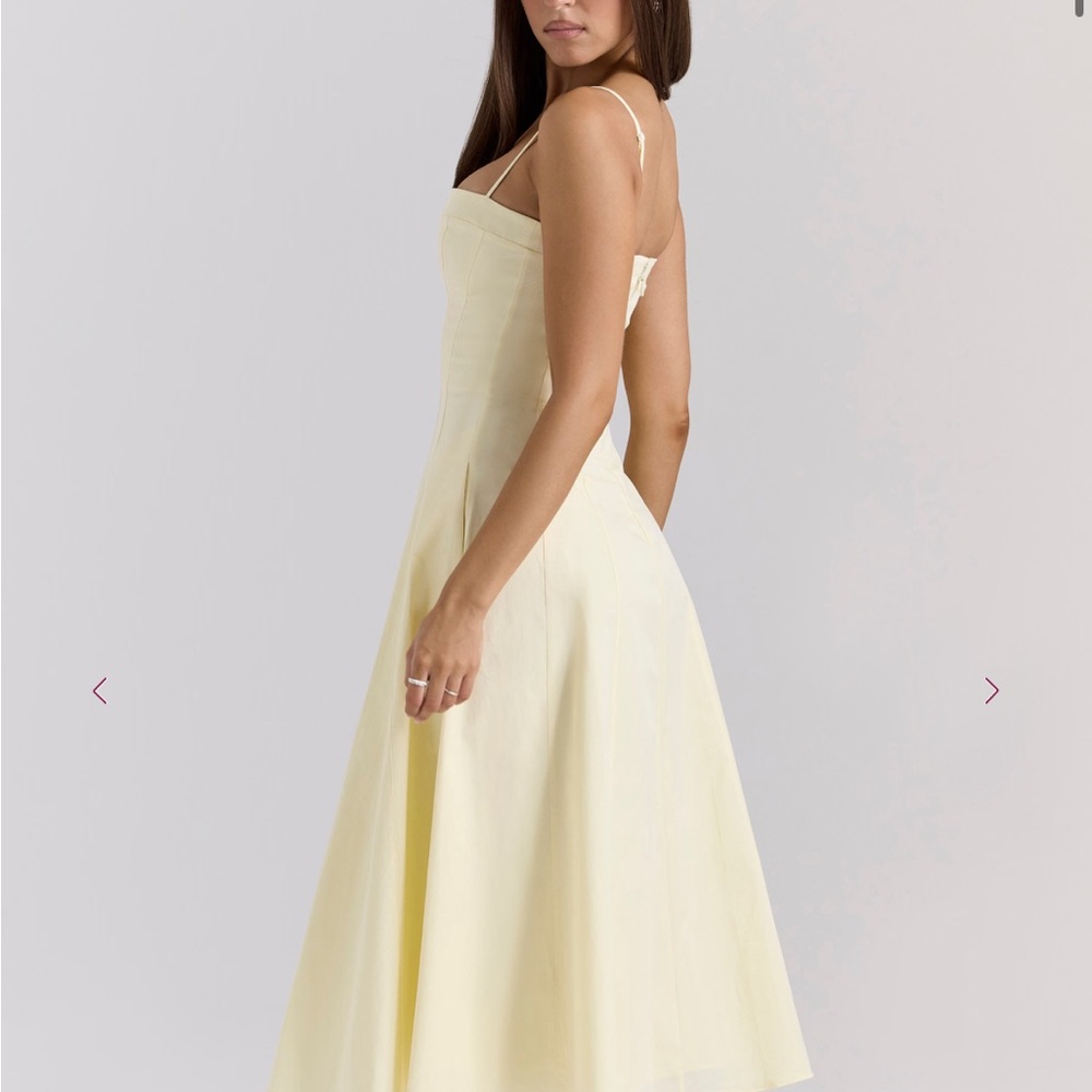 DOLLY Lemon Stretch Cotton A-Line Midi Sundress - Picture 4 of 9